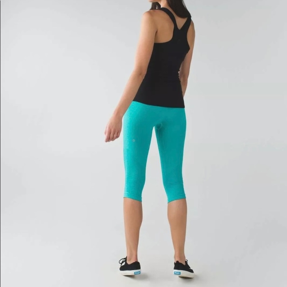 Lululemon Teal Blue In The Flow Crop Pants